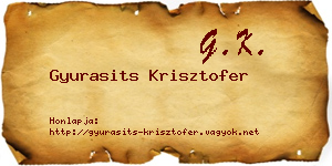 Gyurasits Krisztofer névjegykártya